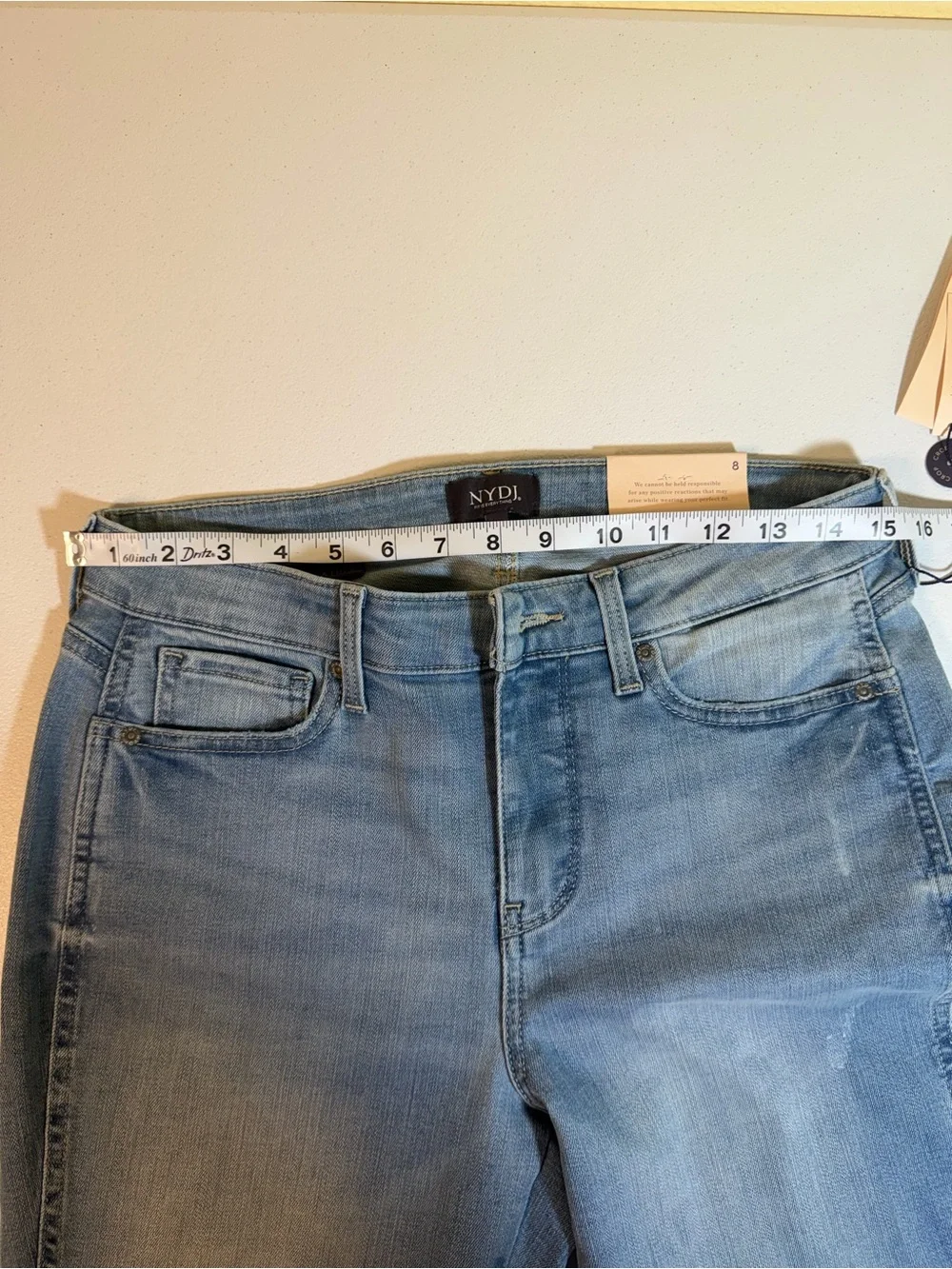NYDJ High-Rise Straight Crop Jeans in Light Blue Wash NWT size 8